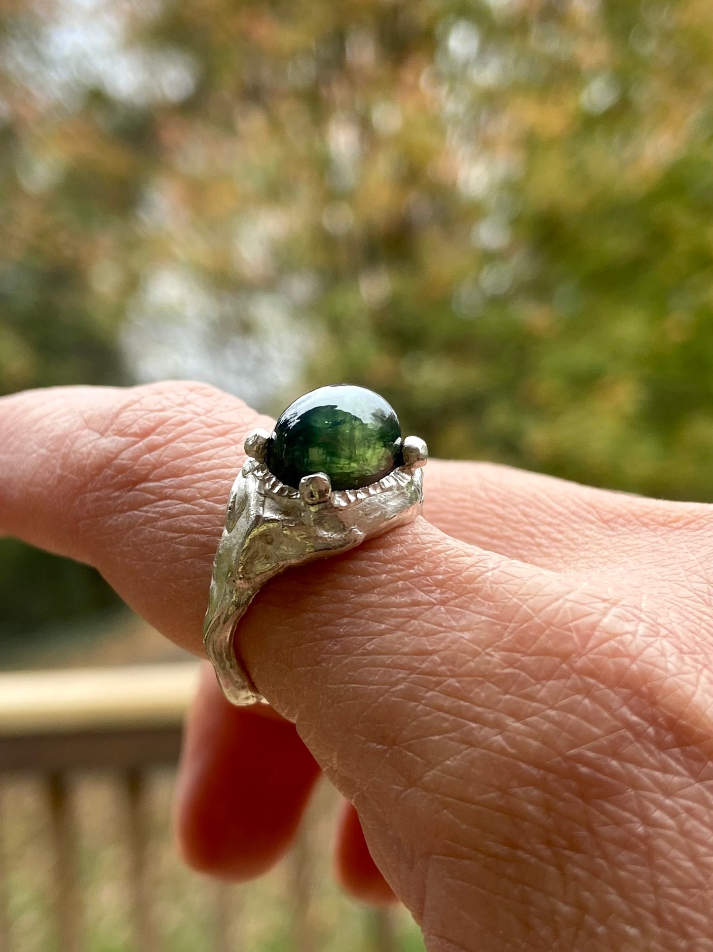 Cosmos Ring with natural star sapphire (this ring will be available for the Bmore Art Auction!)