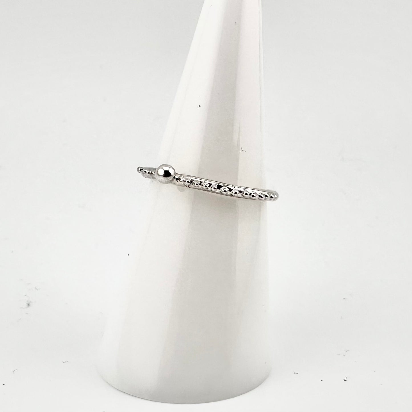 Small Silver Ball Ring