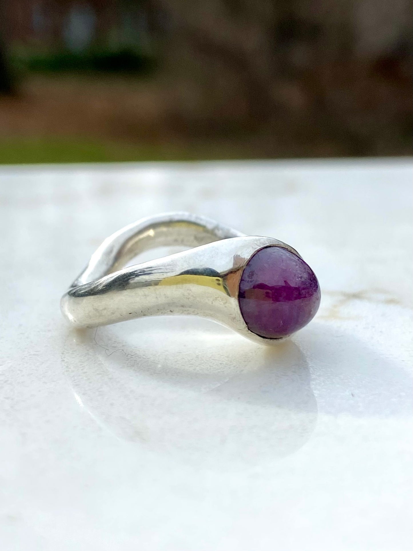 Ruby Squiggle Ring