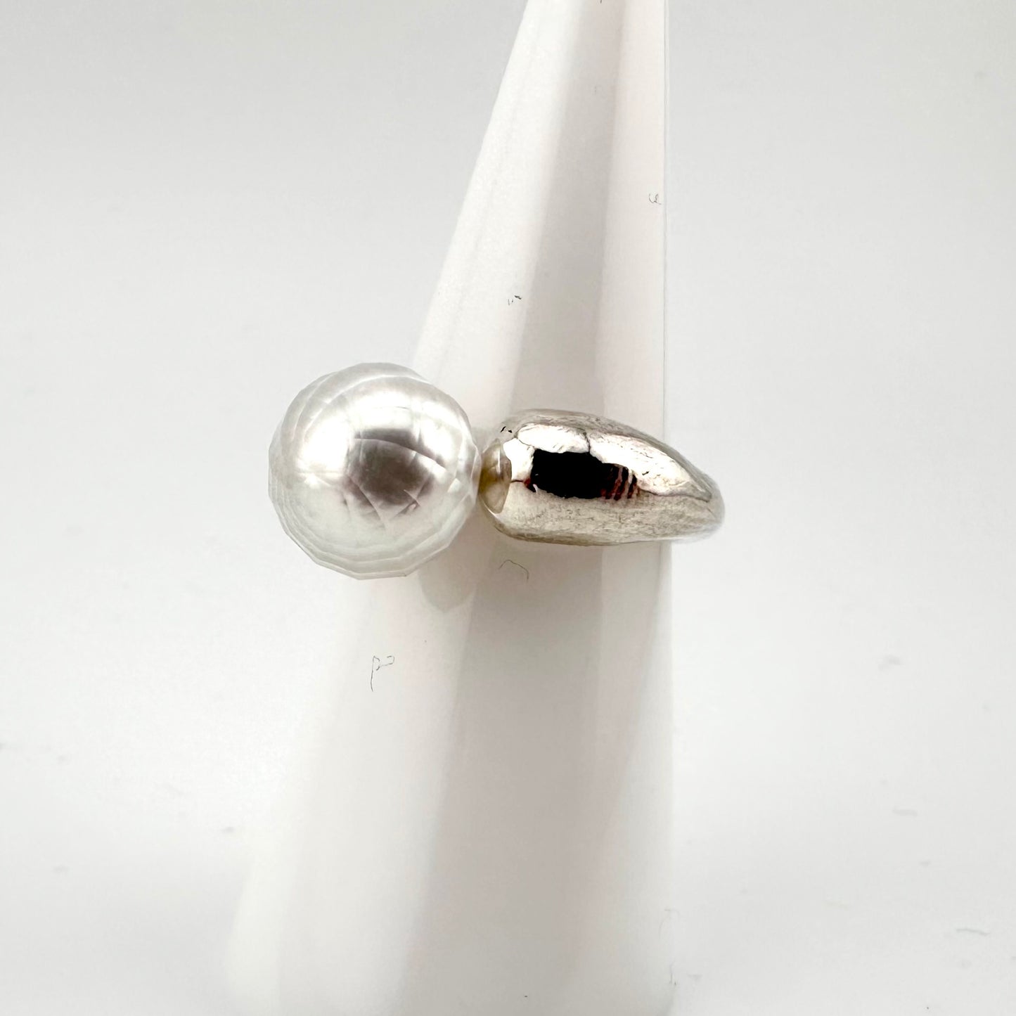 Faceted Pearl Ring