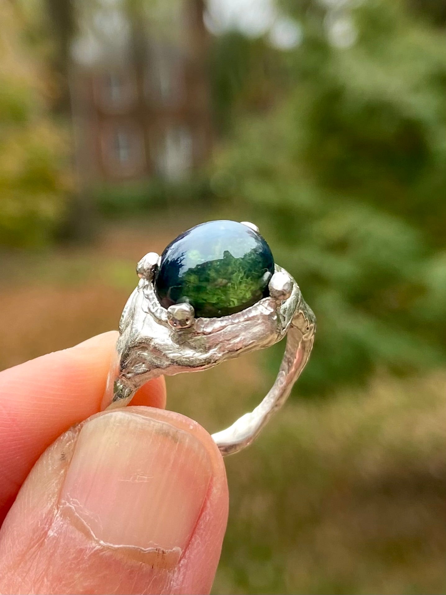 Cosmos Ring with natural star sapphire (this ring will be available for the Bmore Art Auction!)