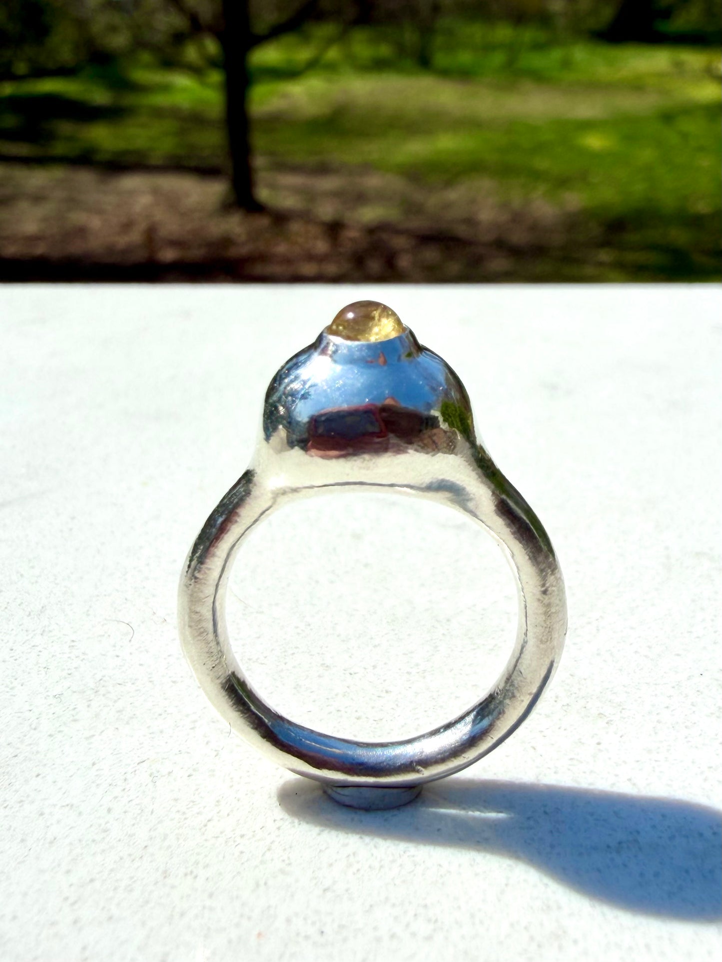 Yellow sapphire dome ring