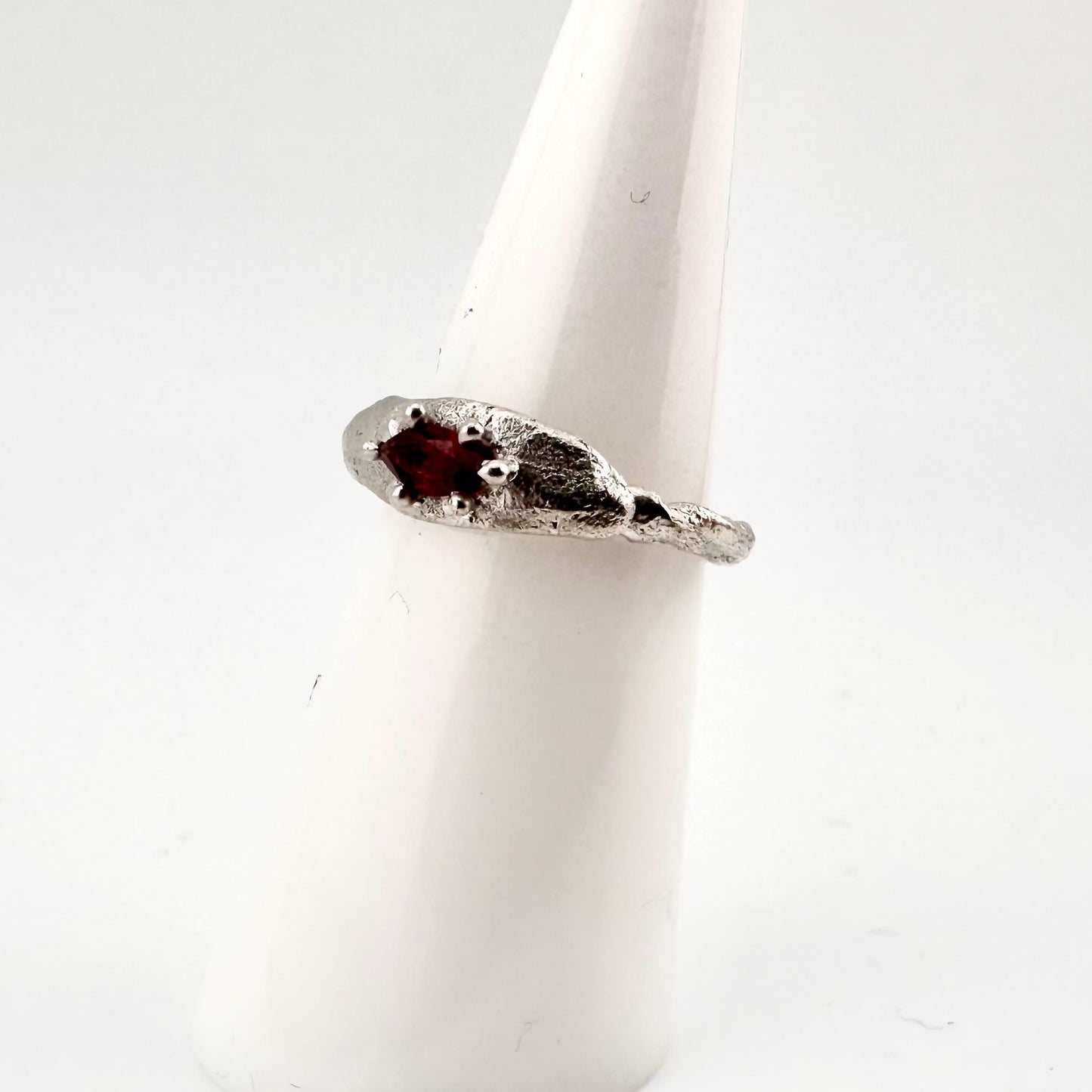 Twisted Garnet Ring