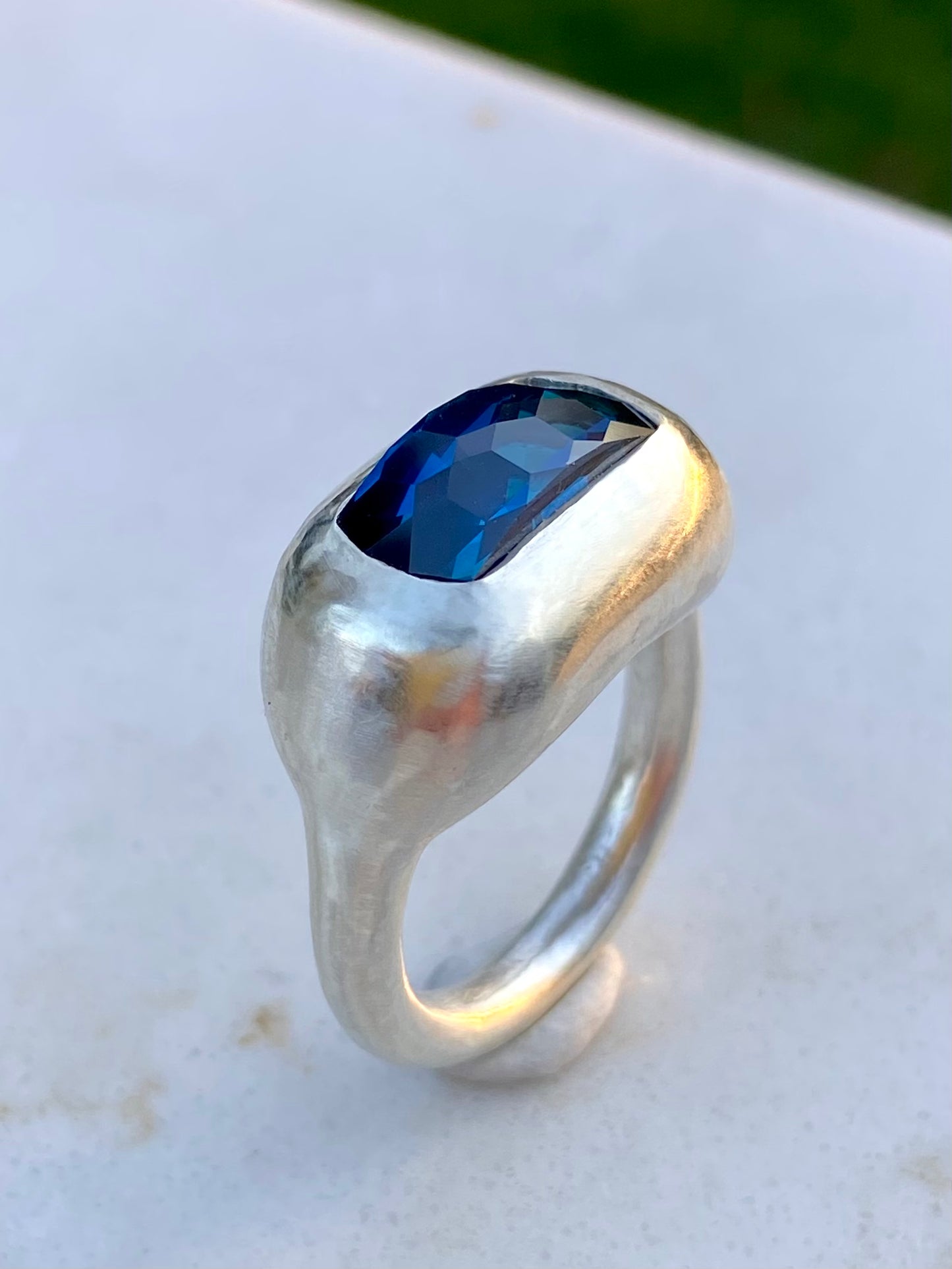 Indigo Honeycomb Ring