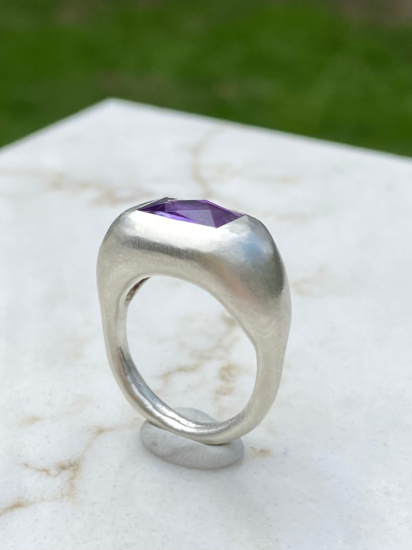Amethyst Diamond Bar ring (discounted from $380)