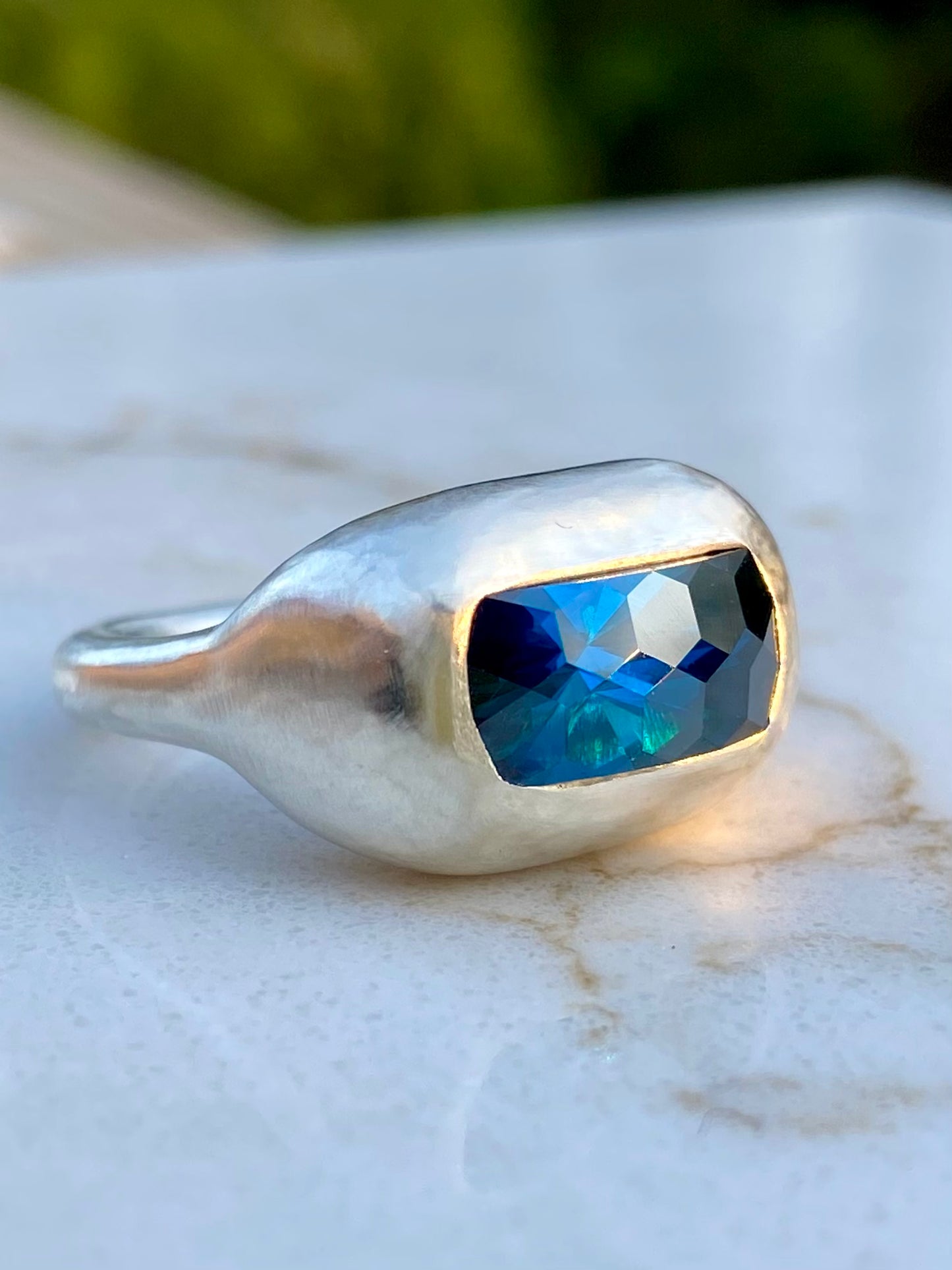 Indigo Honeycomb Ring