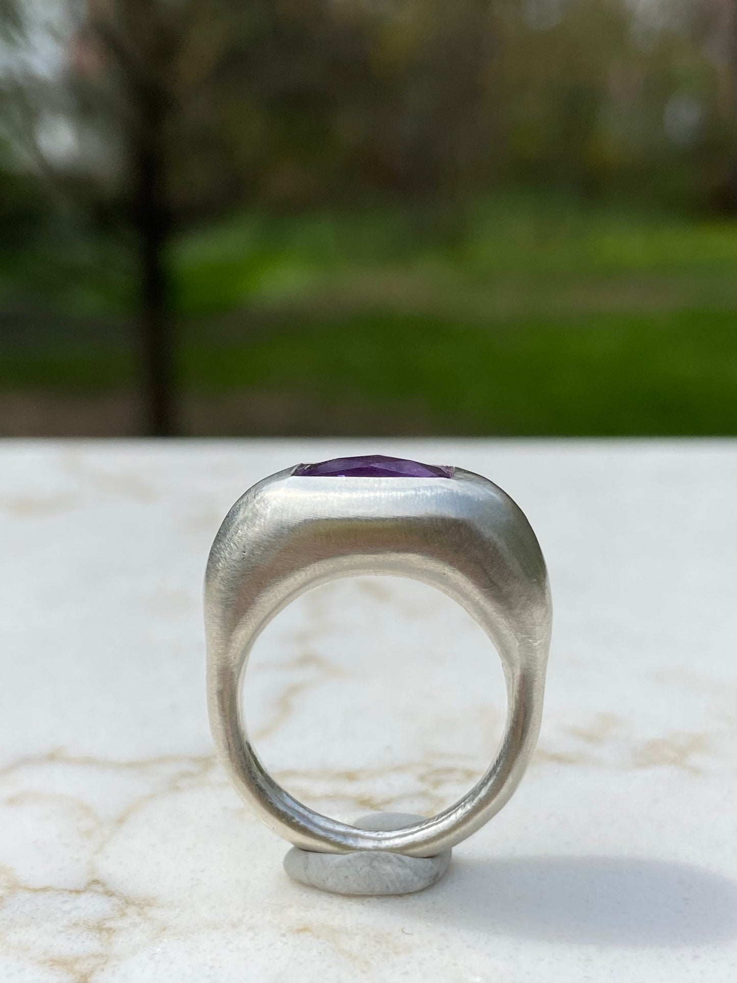 Amethyst Diamond Bar ring (discounted from $380)