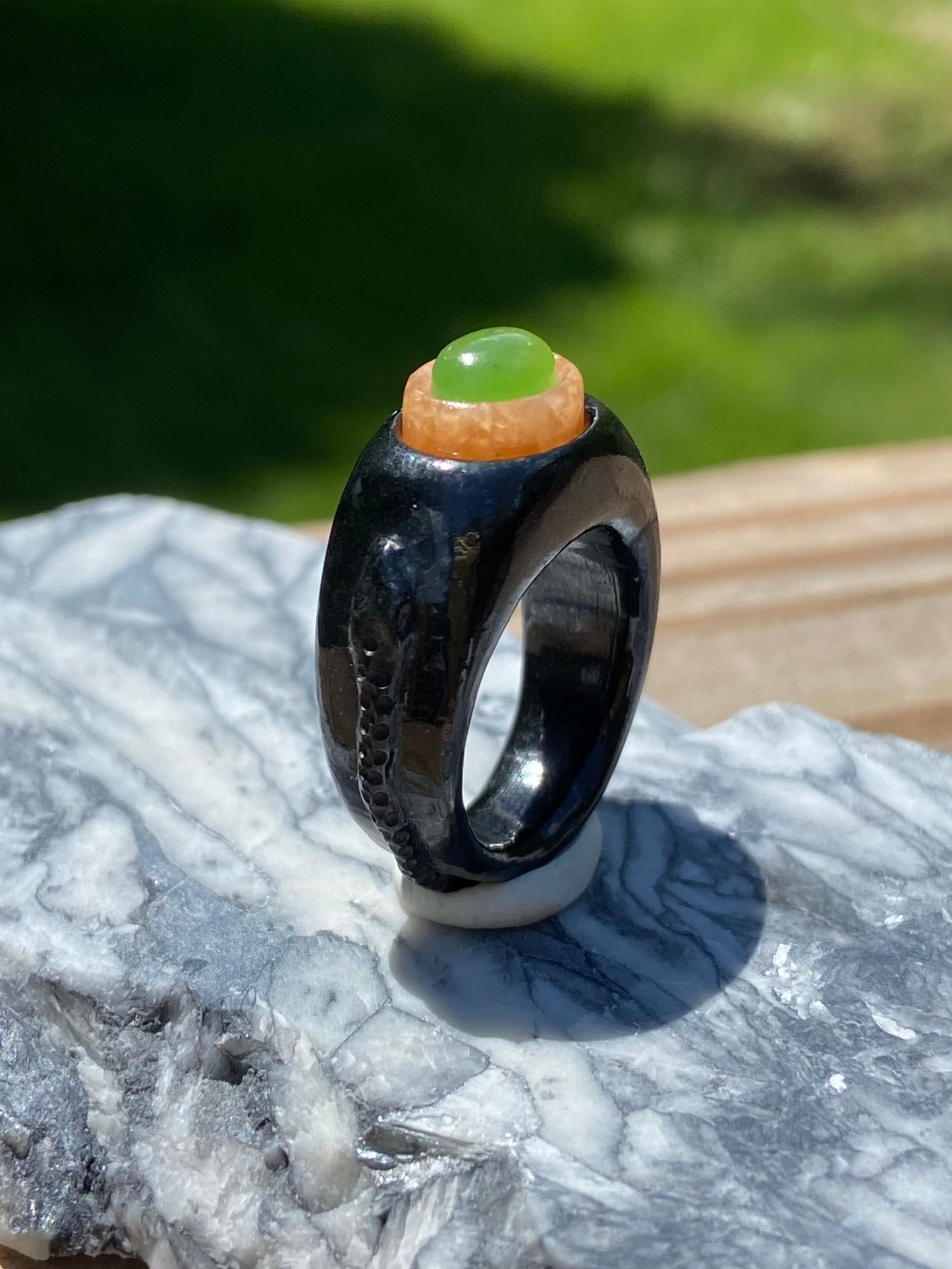 3 Jade Snake Ring