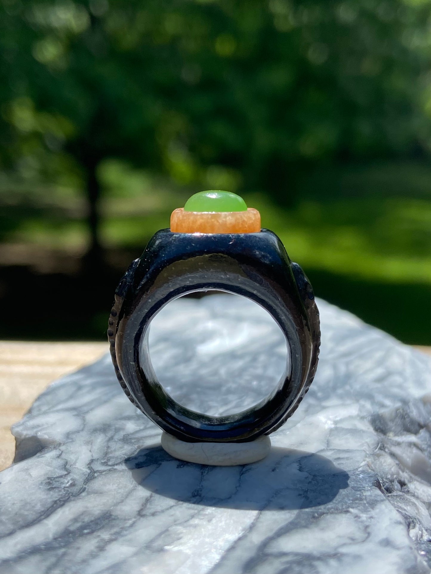 3 Jade Snake Ring