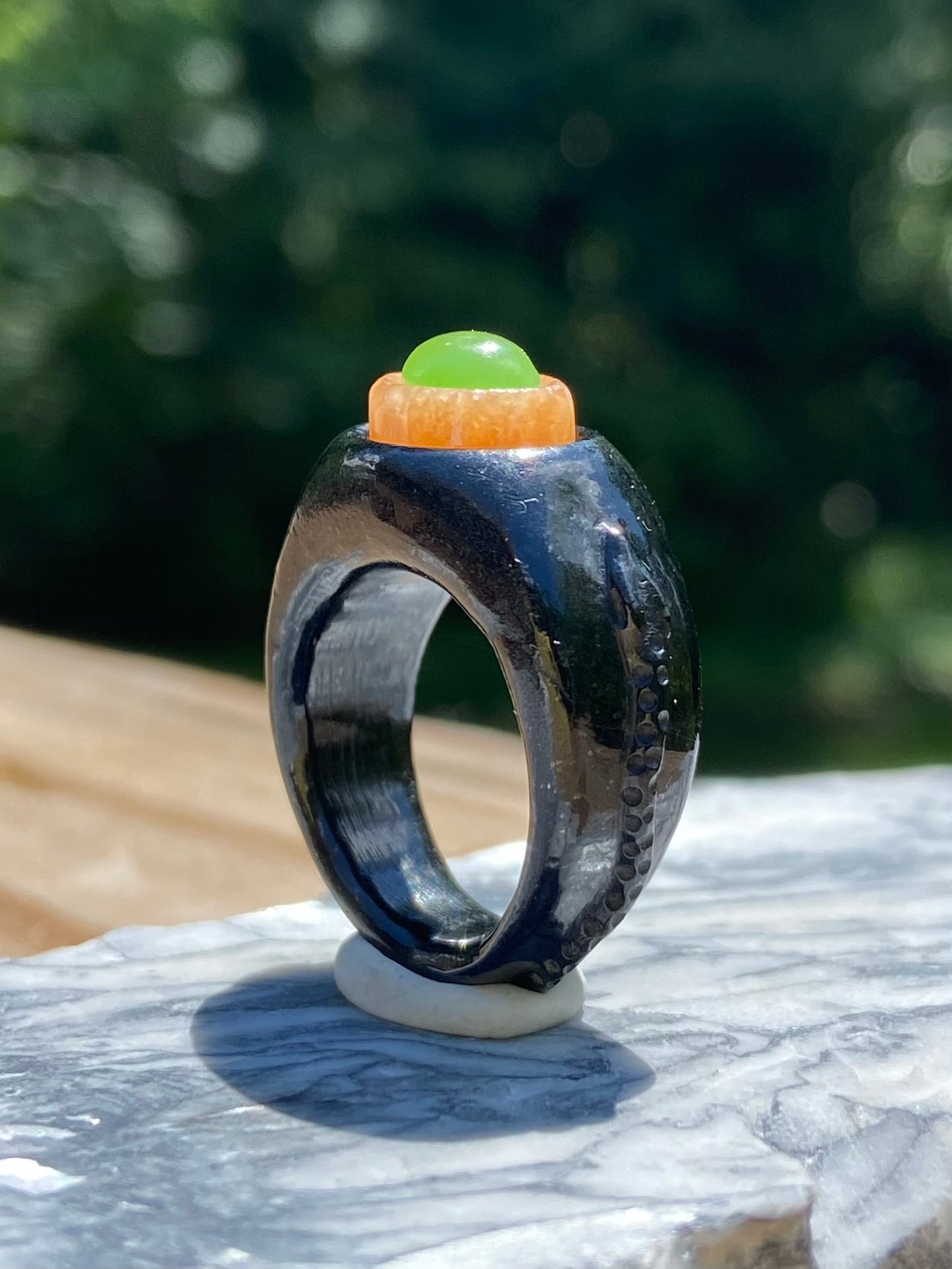 3 Jade Snake Ring