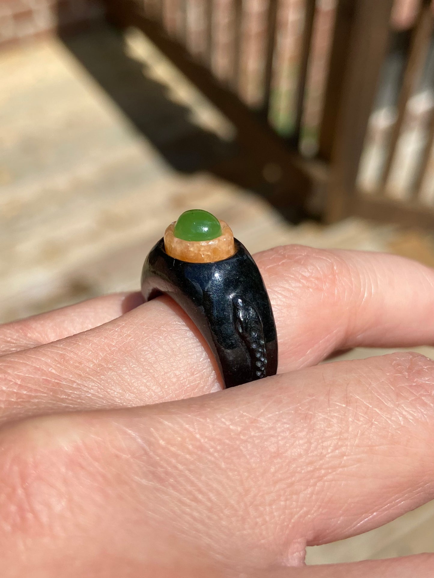 3 Jade Snake Ring