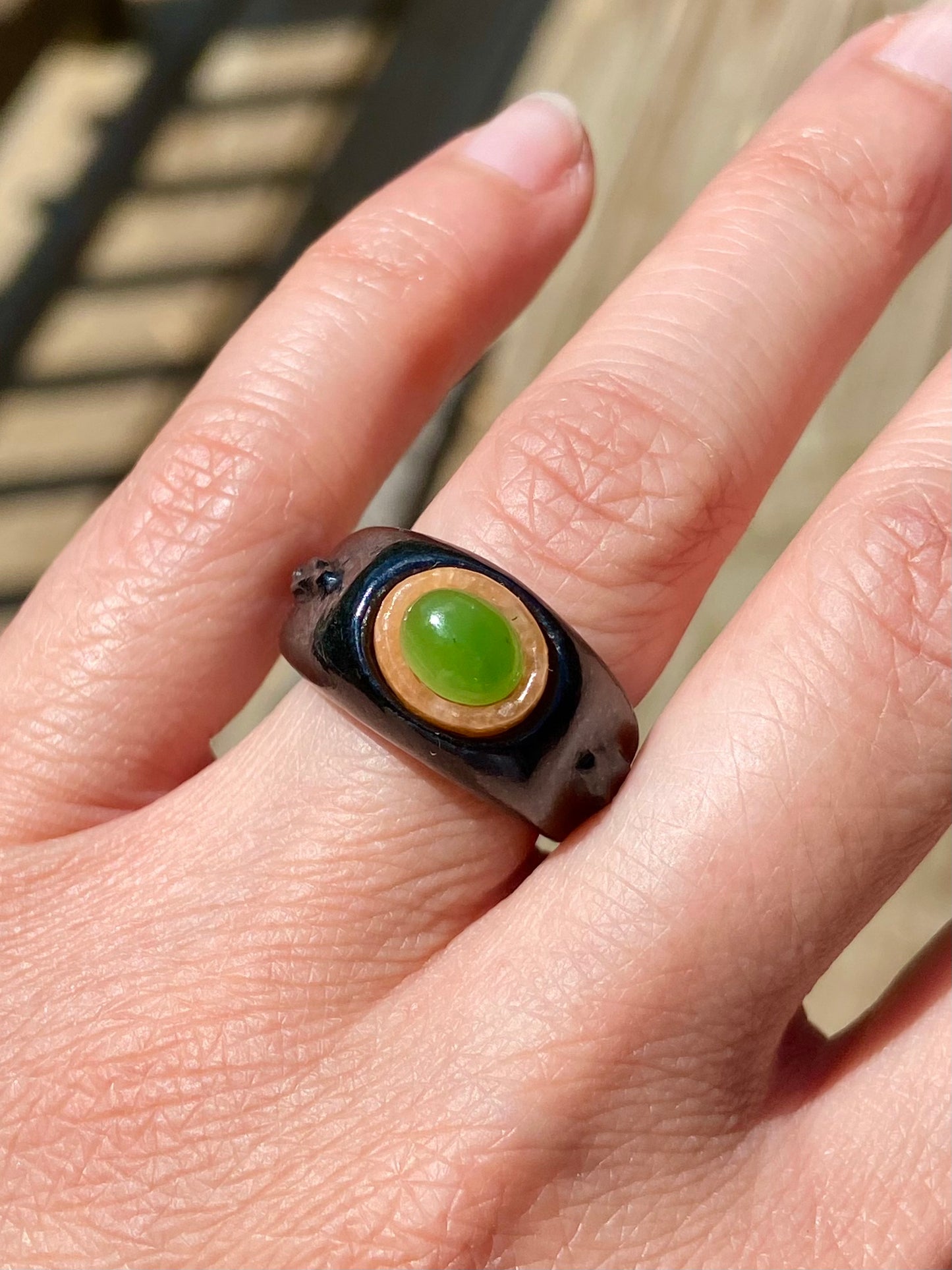 3 Jade Snake Ring