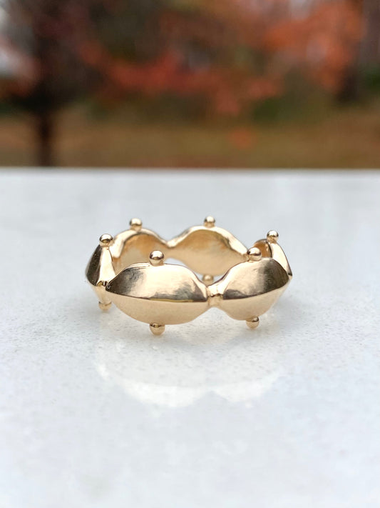 Gold Metal Petal Ring