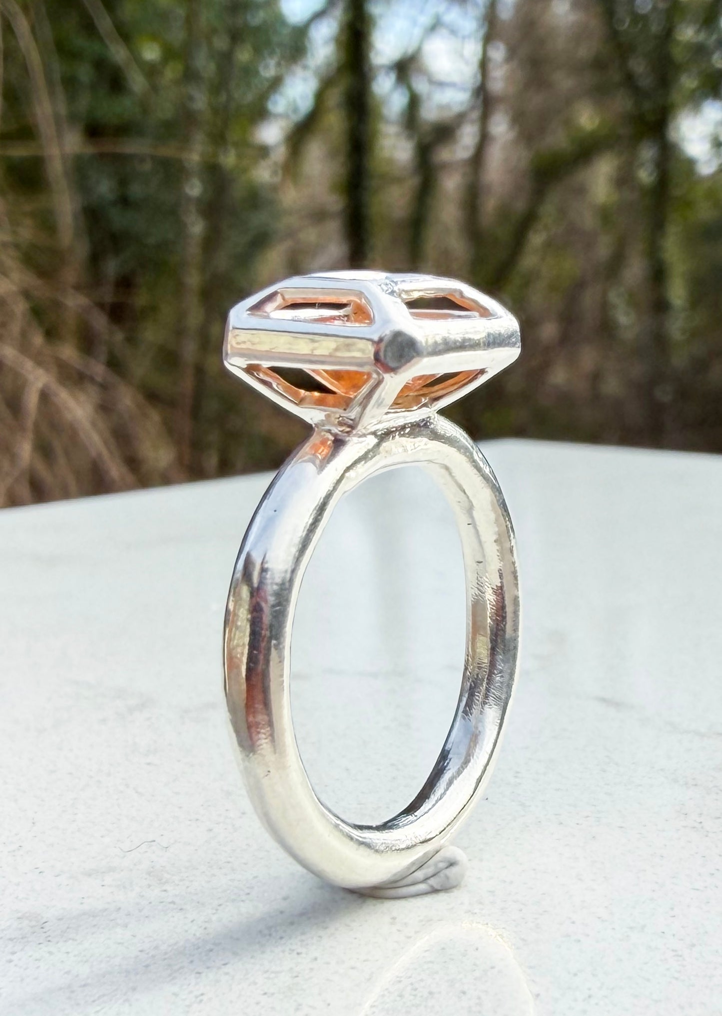 Encapsulated Gem Ring (Peach) *on tour until March.