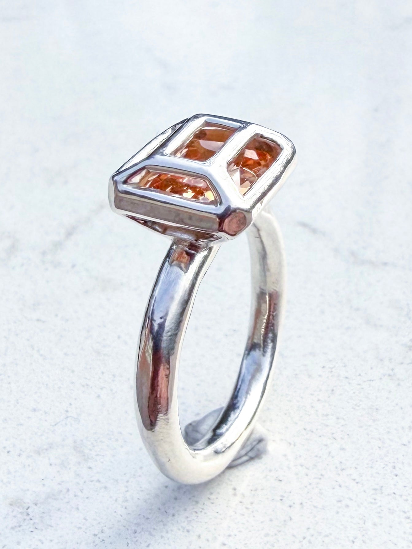 Encapsulated Gem Ring (Peach) *on tour until March.