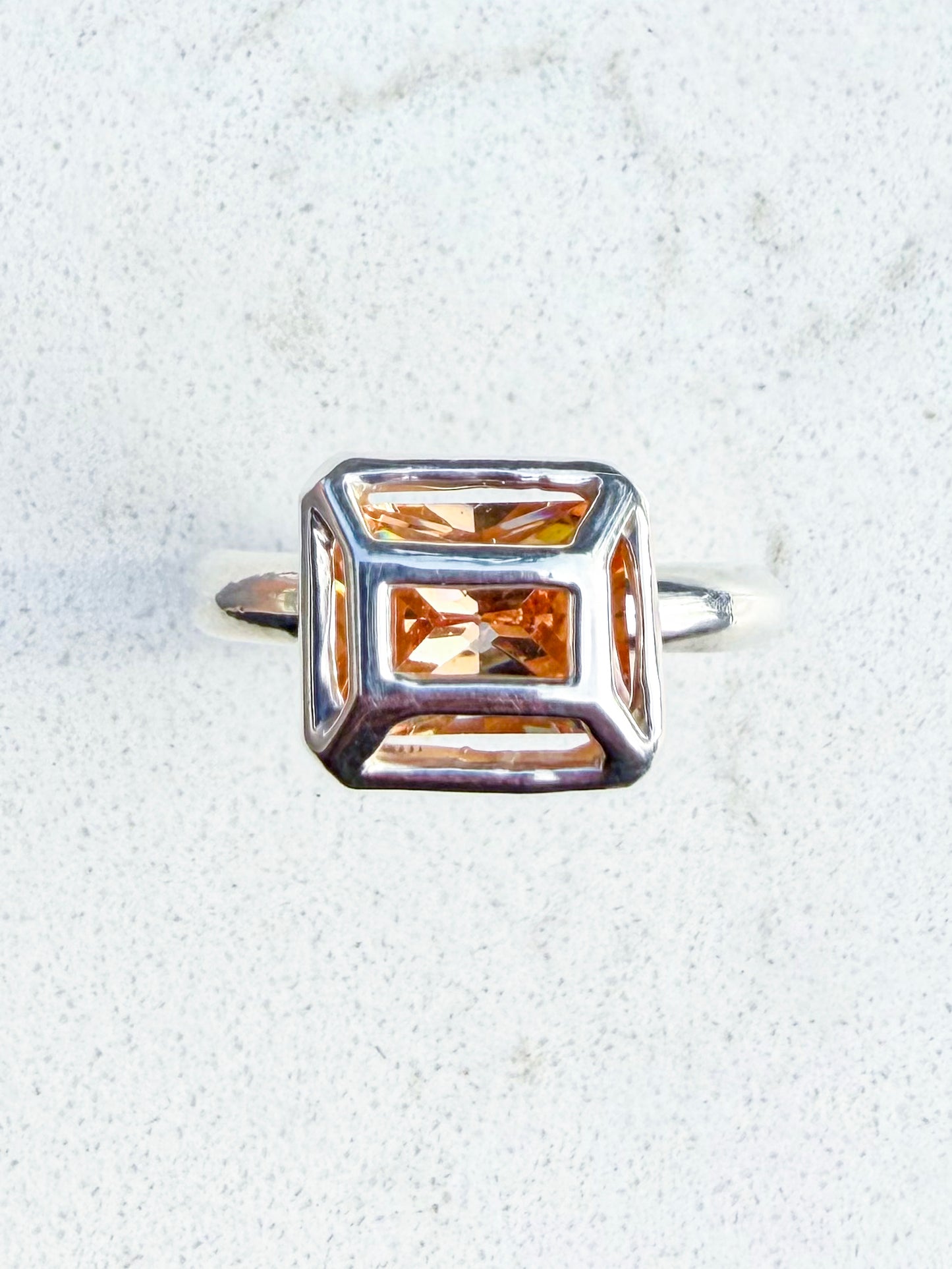 Encapsulated Gem Ring (Peach) *on tour until March.