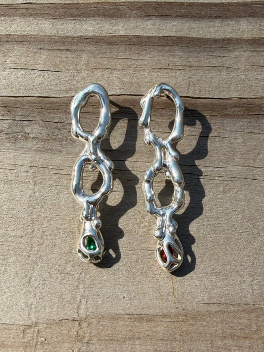 Captured gems earrings