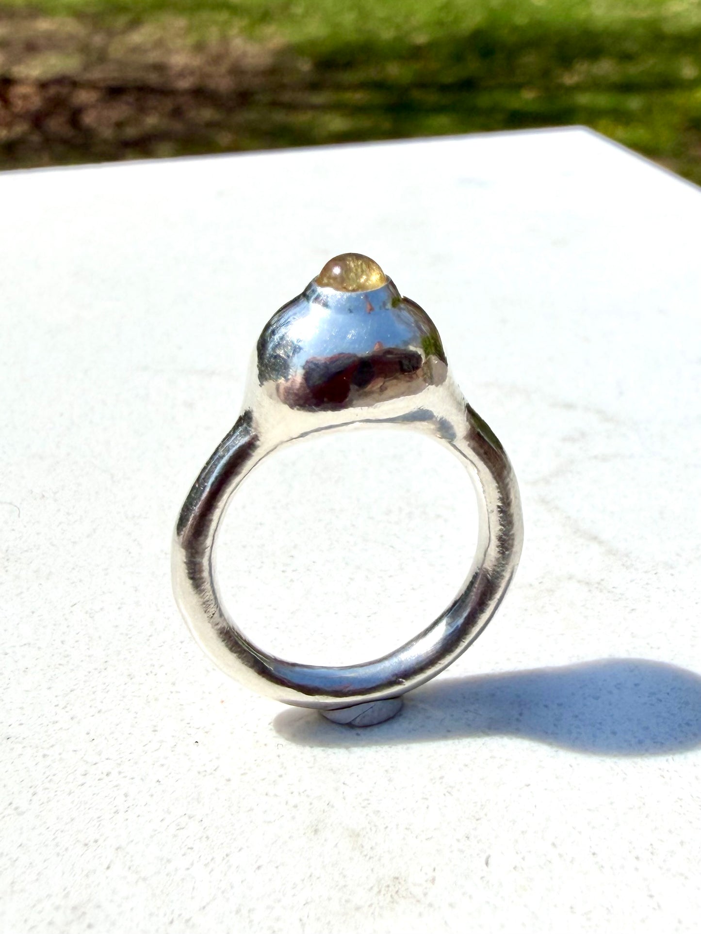 Yellow sapphire dome ring