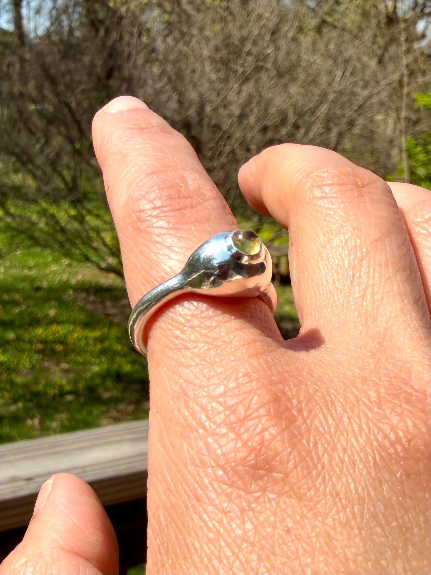 Yellow sapphire dome ring