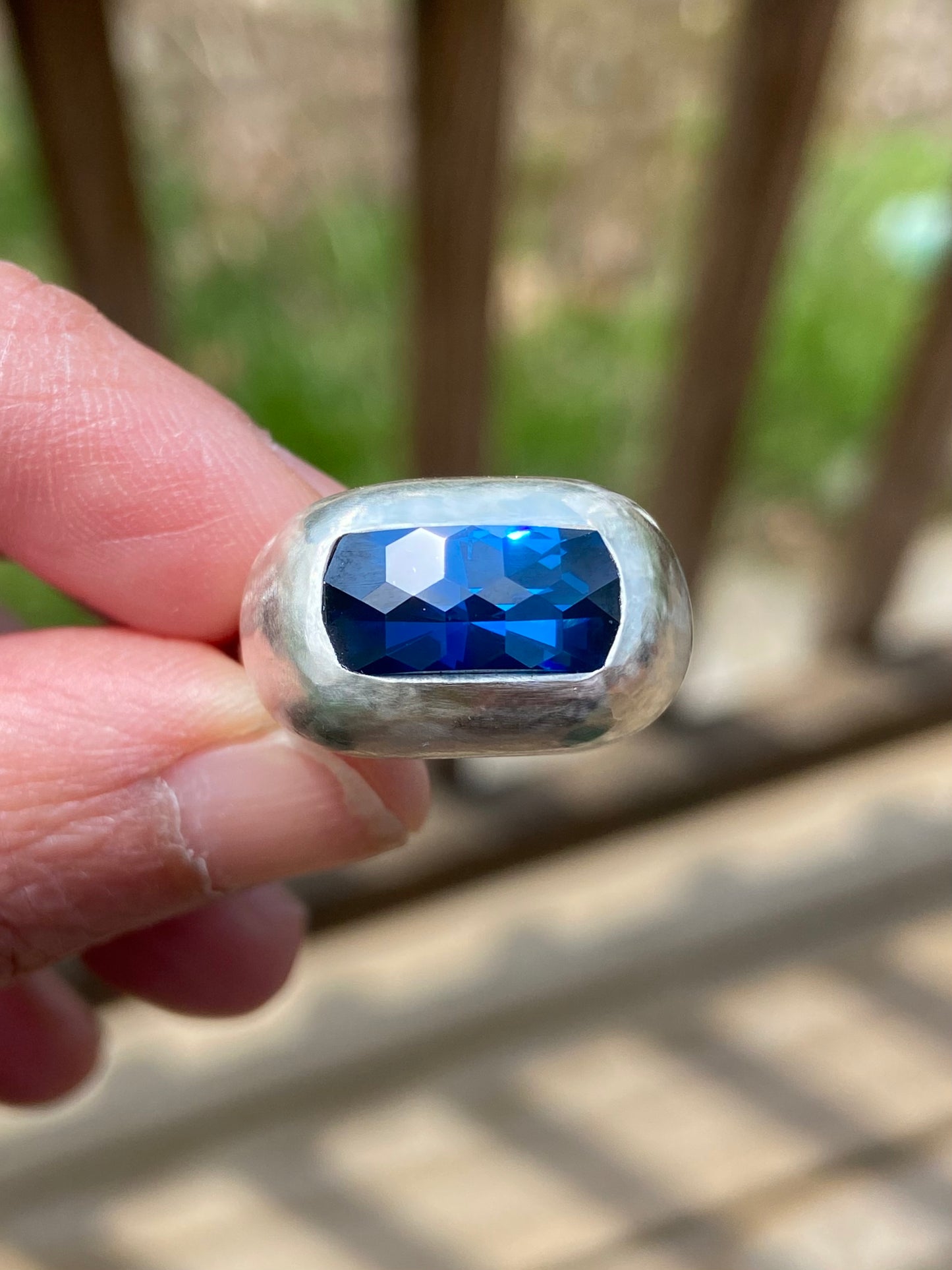 Indigo Honeycomb Ring